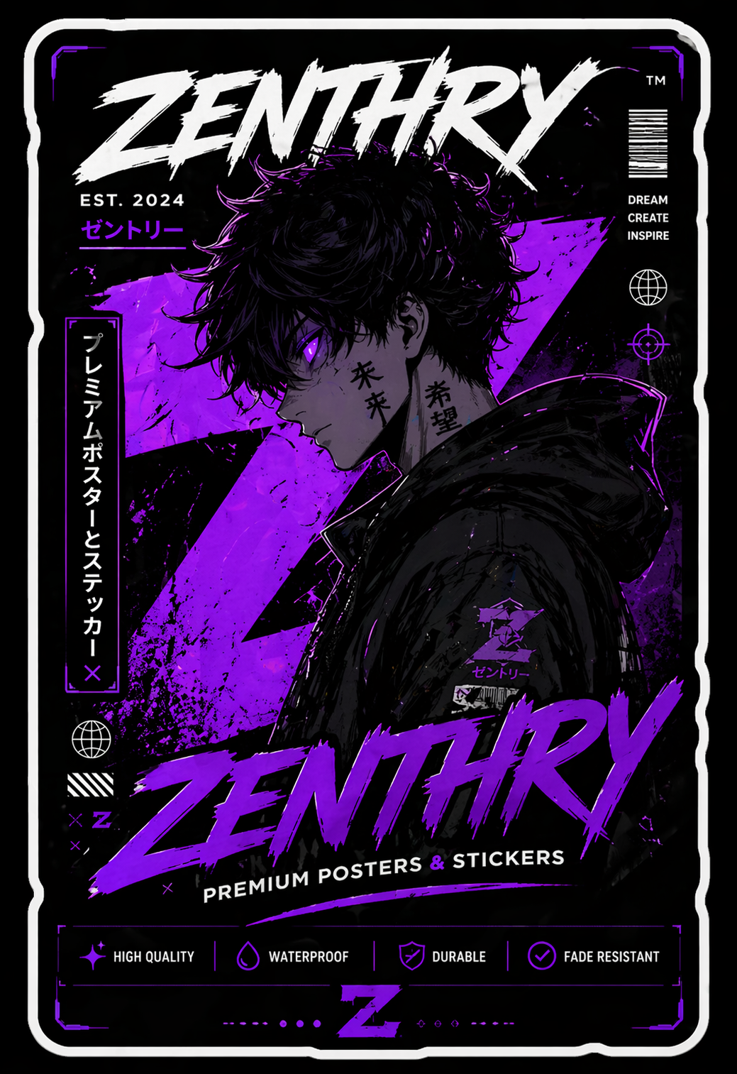 Zenthry Cyberpunk Anime Sticker